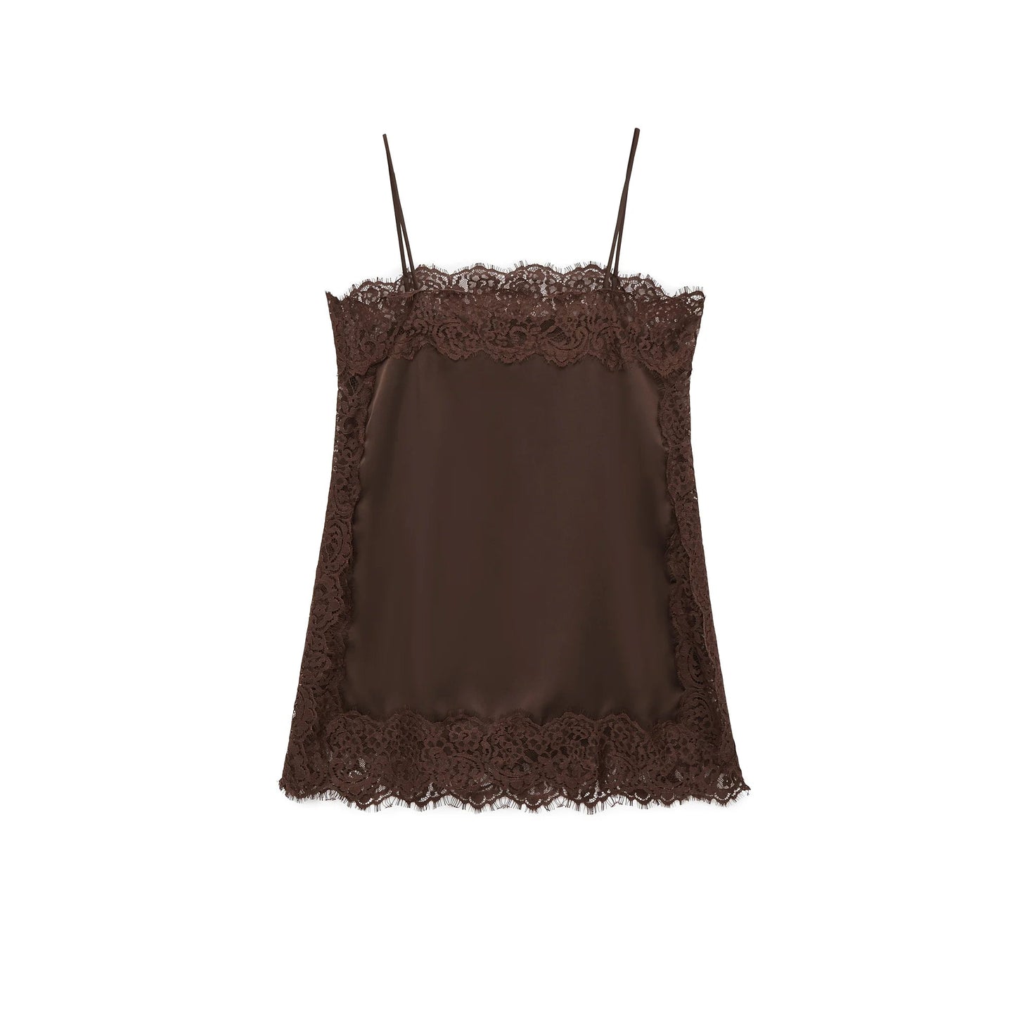 KONDALA Sexy Chic Satin Lace Square Collar Tops Women Side Split Cami Party Tops Fashion 2025 Evening Club Christmas Girl Tops Good Vibrations