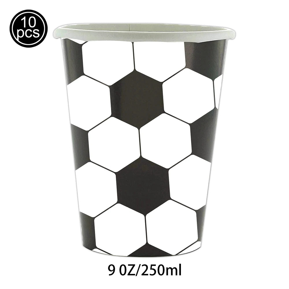 Soccer Party Disposable Tableware Paper Plates Cups Napkins Tablecloth Soccer Birthday Party Decoration Good Vibrations