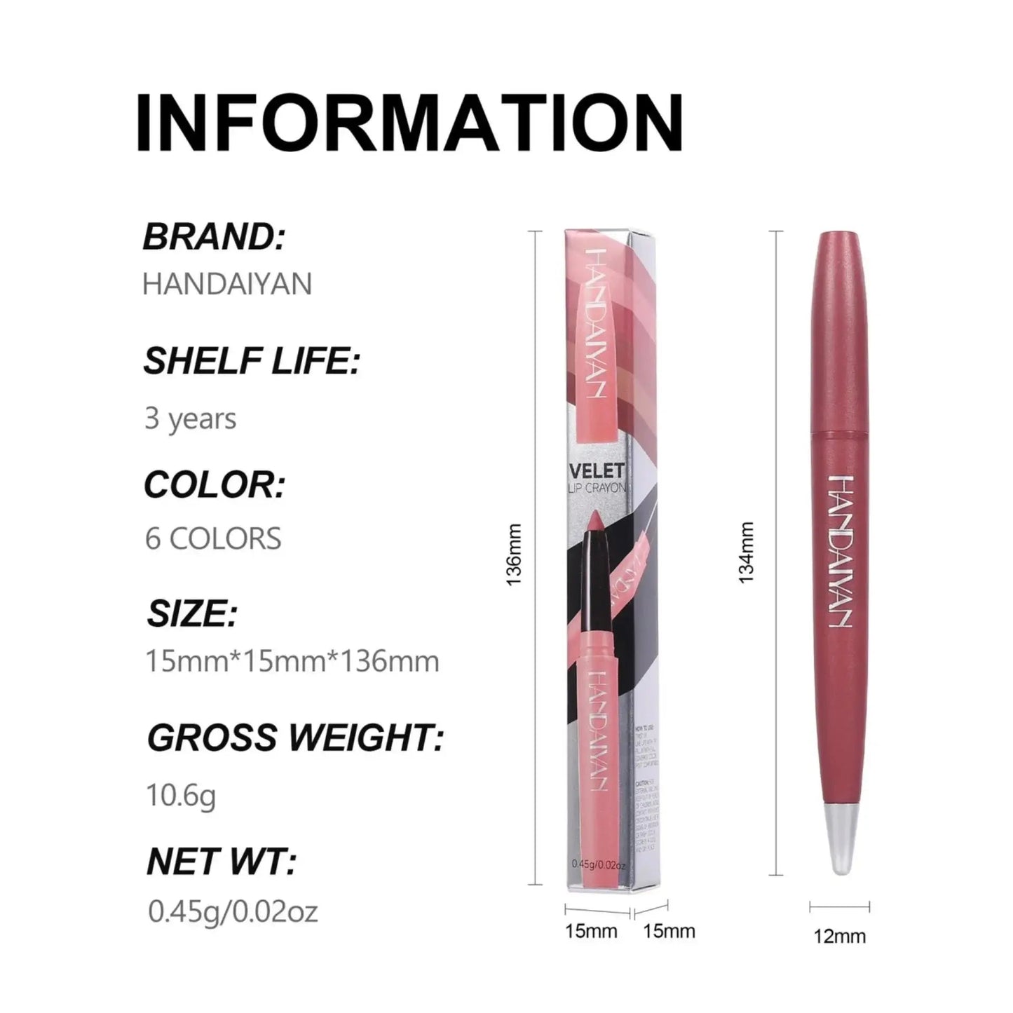 Long Wearing Matte Lipliner Set 6 Colors Creamy Texture Lip Defining Pencil Easy Glide Non Fading Makeup Must Have Good Vibrations