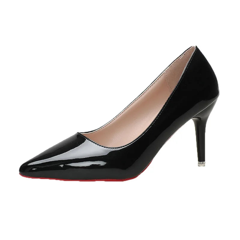 Sexy Red Bottom Women High Heels Classic Ladies Pumps Autumn Soft Leather Dress Heel Shoes for Women Banquet Wedding High Heels Good Vibrations