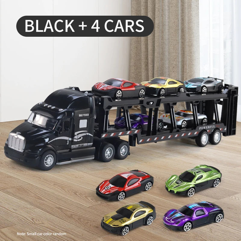 Alloy Toy Car Big Truck Container Truck Transporter Boy Model Set Christmas Halloween Gift Good Vibrations