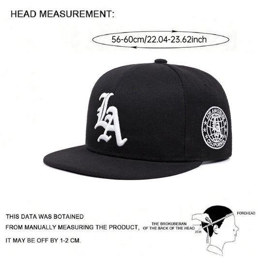 2025 New Los Ange Earth Letter Embroidered Cotton Flat Edge Hat Women Simple Baseball Hat Sunshade Hat Men's Outdoor HipHop Hat Good Vibrations