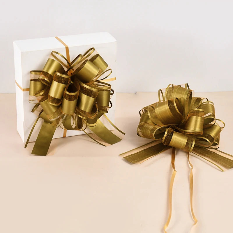 2/4/10Pcs Wedding Car Bow Ribbons Christmas Gift Wrap Packaging Decoration DIY Craft Flowers Birthday Party Supplies Valentines Good Vibrations