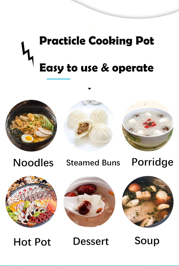 Multifunction Electric Cooker Hot Pot 1-2 People Heating Pan Multi Ramen Pot Machine Mini Rice Cook Kitchen Appliance Korea 220V Good Vibrations Adult Super Store