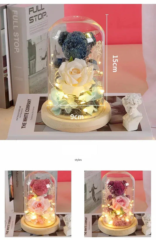 Valentine's Day Gift for Girlfriend Eternal Rose LED Light Flower Luminous Decoration Wedding Decor Creative Mother's Gifts Good Vibrations Adult Super Store
