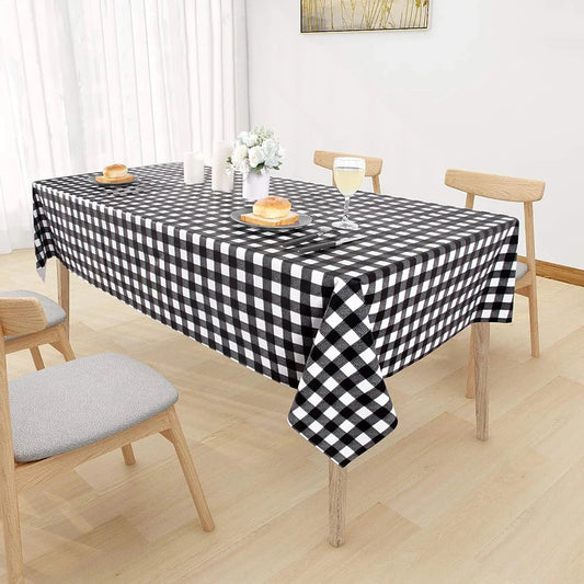 Red Black Checkered Disposable Tablecloth Wedding Birthday Party Indoor Outdoor Picnic Table Cover Plastic Waterproof Tablecloth Good Vibrations