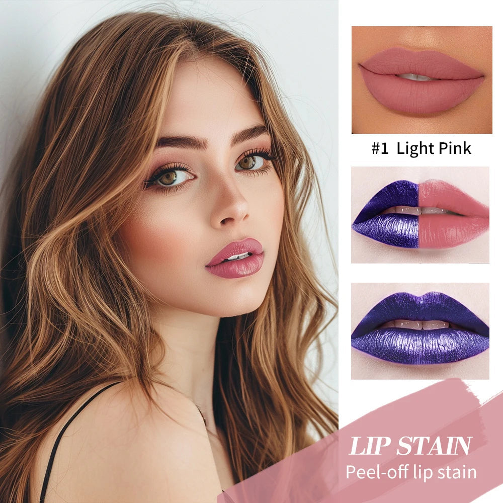 Blading Lip Gloss Peel and Stick Set Long-lasting Waterproof Pink Lip Gloss Transfer Resistant Natural Lip Gloss For Women Good Vibrations