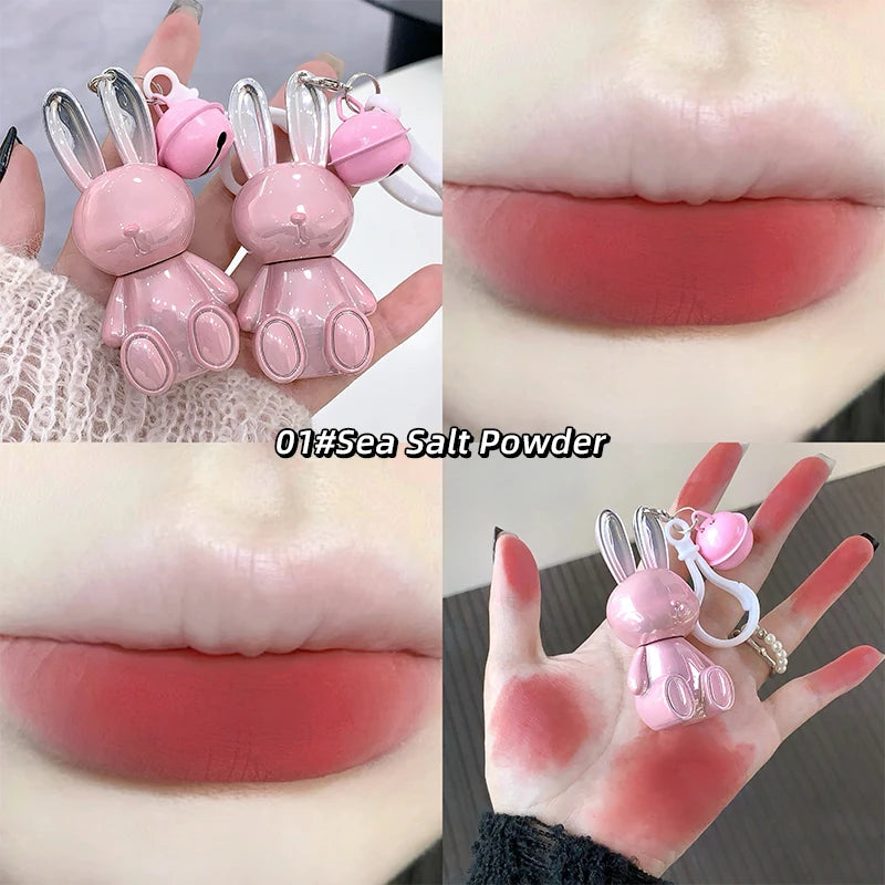 Gege Bear Pink Rabbit Velvet Matte Lip Cream Black Rabbit Water light lip glaze matte mirror pendant lipstick lip gloss Good Vibrations