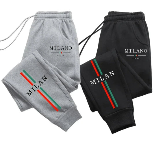 2025 Hot Sale Milan City Printed Jogger Pants High Quality Men's Autumn Winter Casual Sports Sweatpants Outdoor Running Wear Good Vibrations