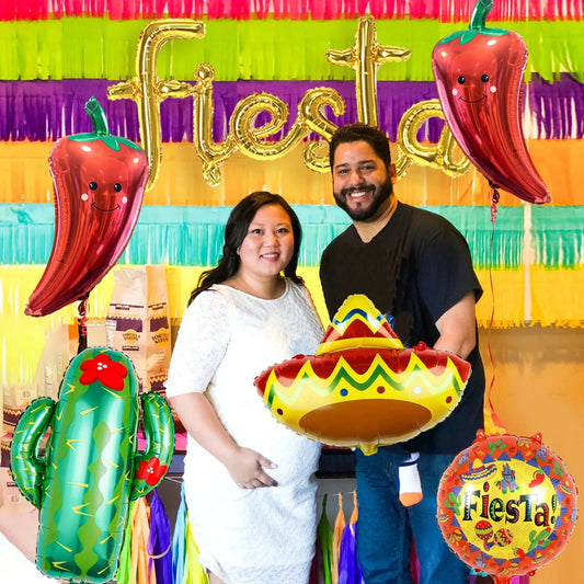 2025 Fiesta Party Decoration Balloons Mexican Fiesta Party Decorations Taco Luau Decorations Birthday Party Supplies Home Decor Good Vibrations