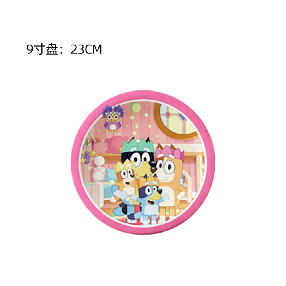 Bluey Birthday Party Supplies Disposable Tableware Paper Plates Paper Cups Tissues Boys Birthday Party Decoration Children Like Good Vibrations