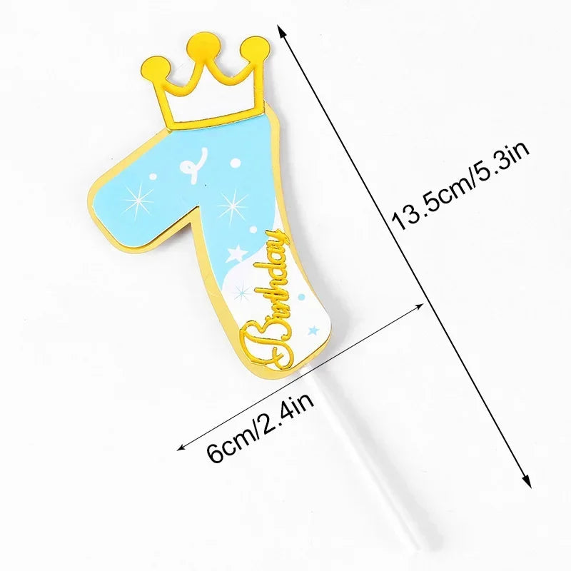 New Digital Decoration Happy Birthday Number Cake Insertion 0 1 2 3 4 5 6 7 8 9 Cake Topper Girls Boys Baby Party Supplies Decor Good Vibrations