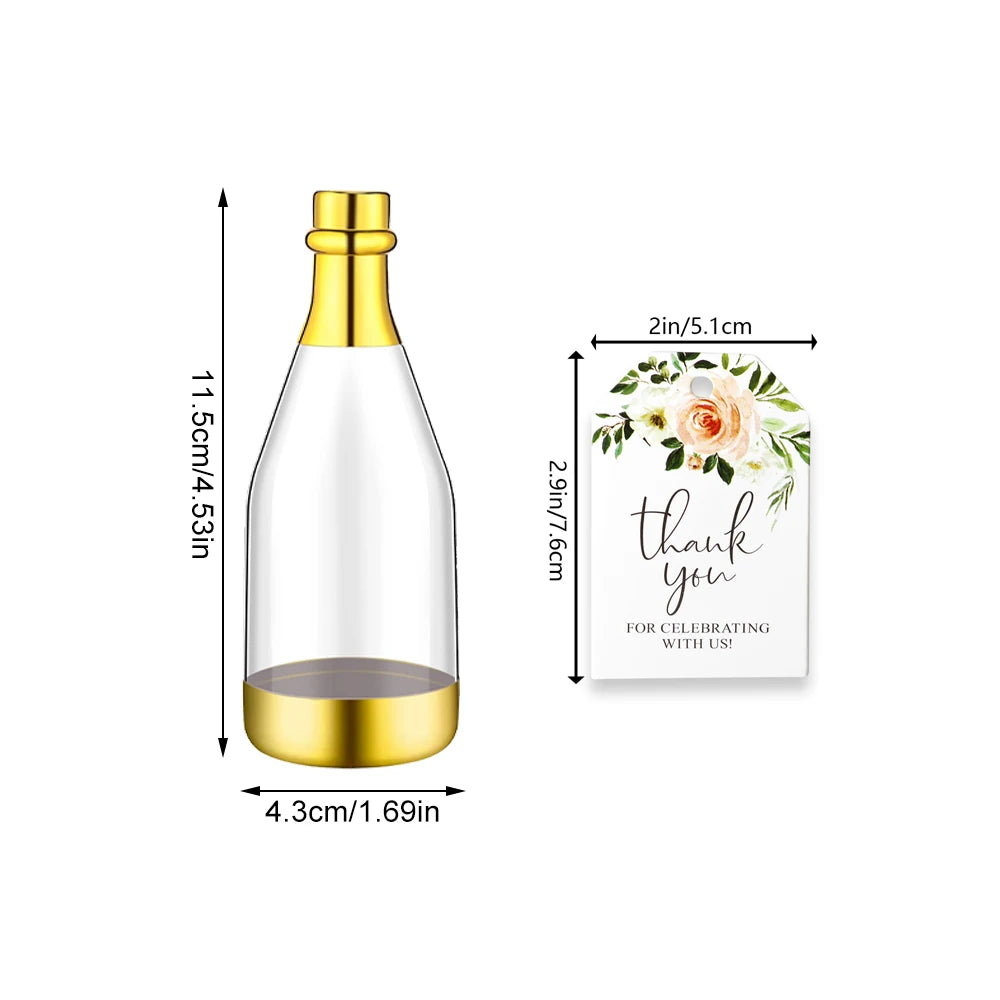 10set, Gold Champagne Bottle-Shaped Candy Gift Boxes, a Perfect Choice for Weddings and Parties. Good Vibrations