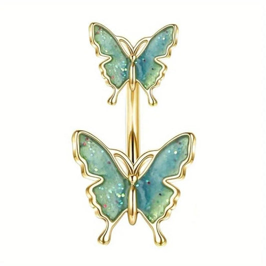Bobisty 1PC 316L Surgical Stainless Steel Belly Button Ring Dangle for Women Navel Rings Cute Butterfly Clicker Belly Piercing Good Vibrations Adult Super Store