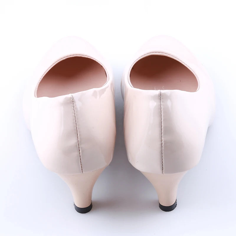 Shoes Ladies Pumps Medium Heel Nude Sexy High Heels Weeding Shoes Women Office Work White Pumps Party Shoes Good Vibrations
