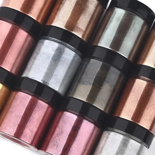 50g Shimmer Metallic Gold Silver Color Pigment Pearlescent Colorant Pearl Pigment Dye UV Resin Epoxy Colour Jewelry Making Good Vibrations