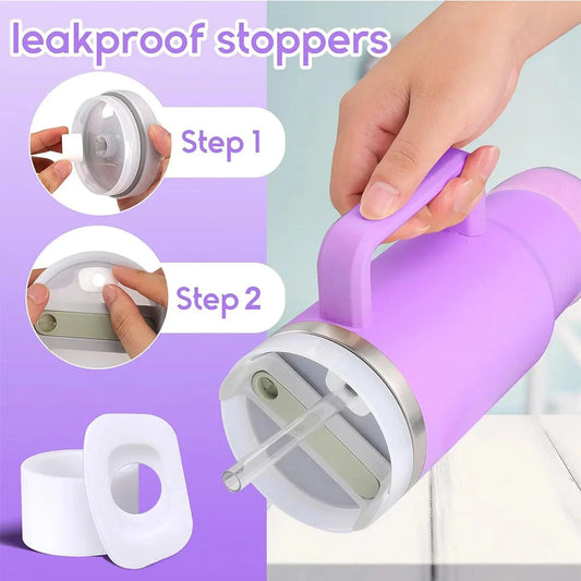 6PCS Cup Accessories Set for Stanley Cup 40oz tumbler with handle Including Silicone Straw Topper and Boot, Spill Proof Stopper Good Vibrations Adult Super Store