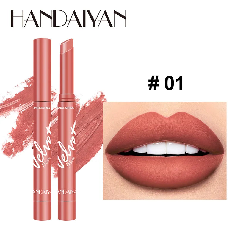 New 8 Colors Makeup Matte Lipstick Waterproof Long Lasting Lip Stick Sexy Red Pink Velvet Nude Lipsticks Make Up Woman Cosmetics Good Vibrations