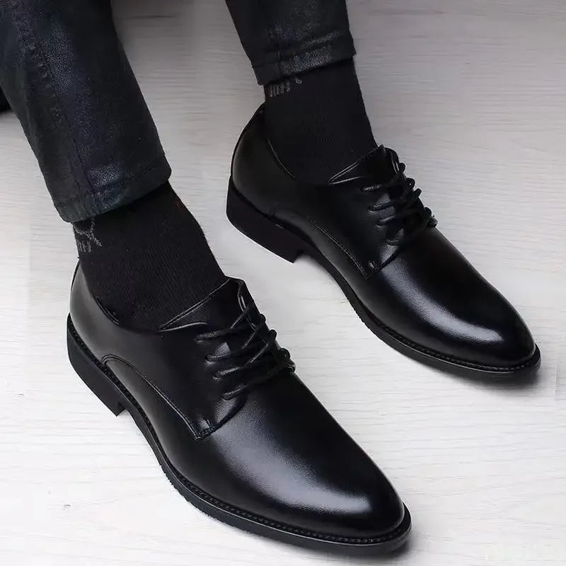 2025 new Fashionable versatile Men Shoes Heightening Shoes Spring British Casual Business flats Casual comfortable Shoes Good Vibrations
