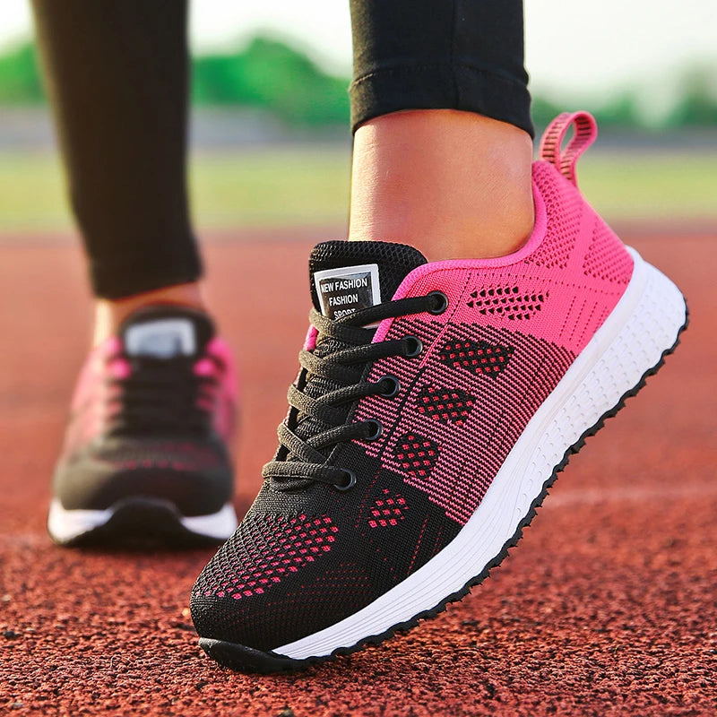 Sneaker Woman Shoes Fashion Lace Up Sneakers For Woman Non-Slip Women's Sports Shoes Trainers Women's Vulcanize Shoes Footwear Good Vibrations
