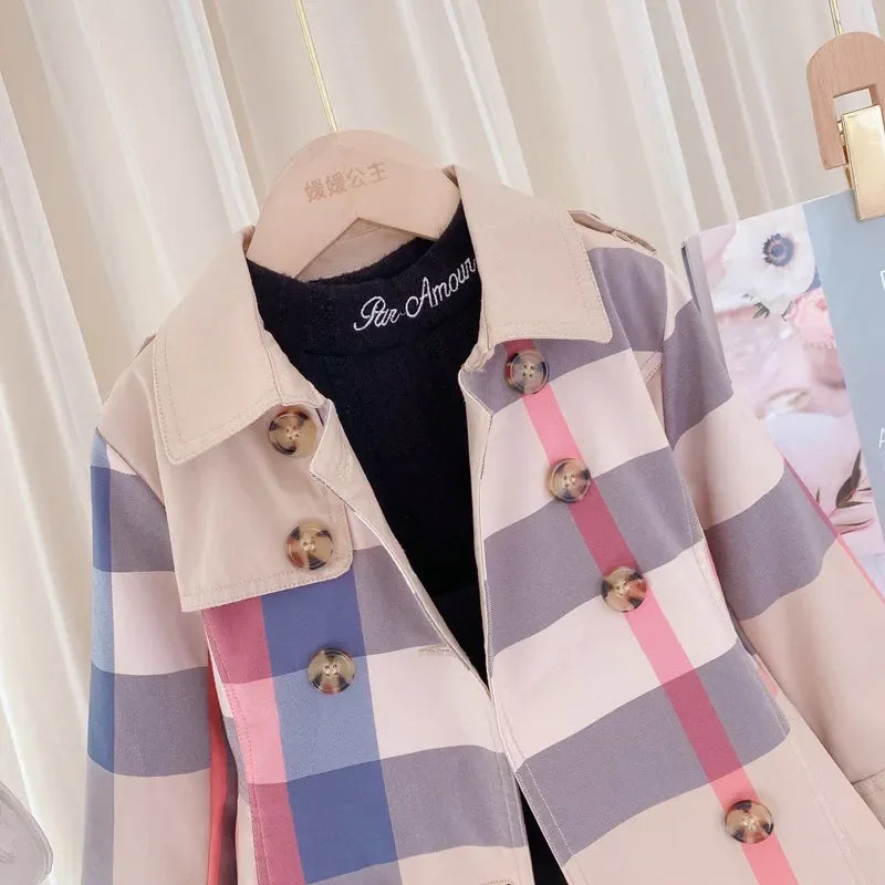 Girls Coat Jacket Cotton Outwear Windbreak 2023 Sweet Spring Autumn Outdoor Teenagers Children's Clothing Good Vibrations