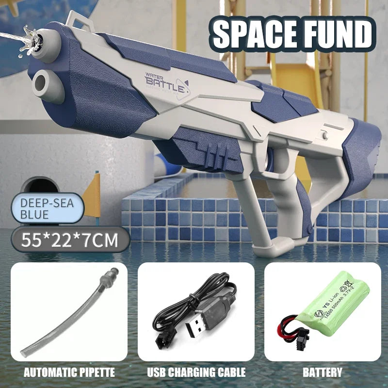 New Water Gun Electric Full Continuous Firing Toy Summer Beach Pool Water Toy Gun Fully Automatic Water Absorption Toys for Kids Good Vibrations