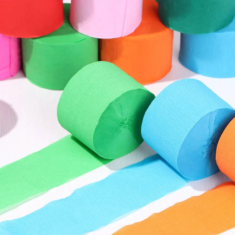 1 Roll DIY Party Supplies Baby Shower Decoration Garland Photography Backdrops DIY Paper Crepe Paper Streamers Wedding Decor Good Vibrations
