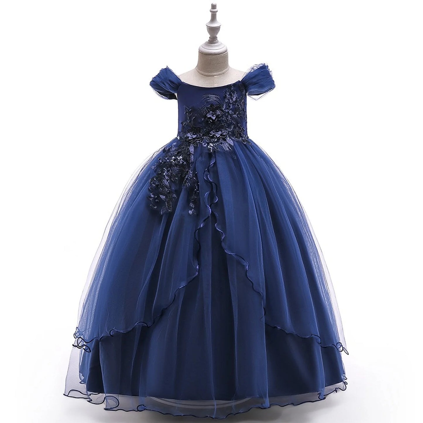 Kids Bridesmaid Dress For Girls Long Lace Wedding Prom Gown Flower Girl Party Dresses Children Formal Evening Clothes