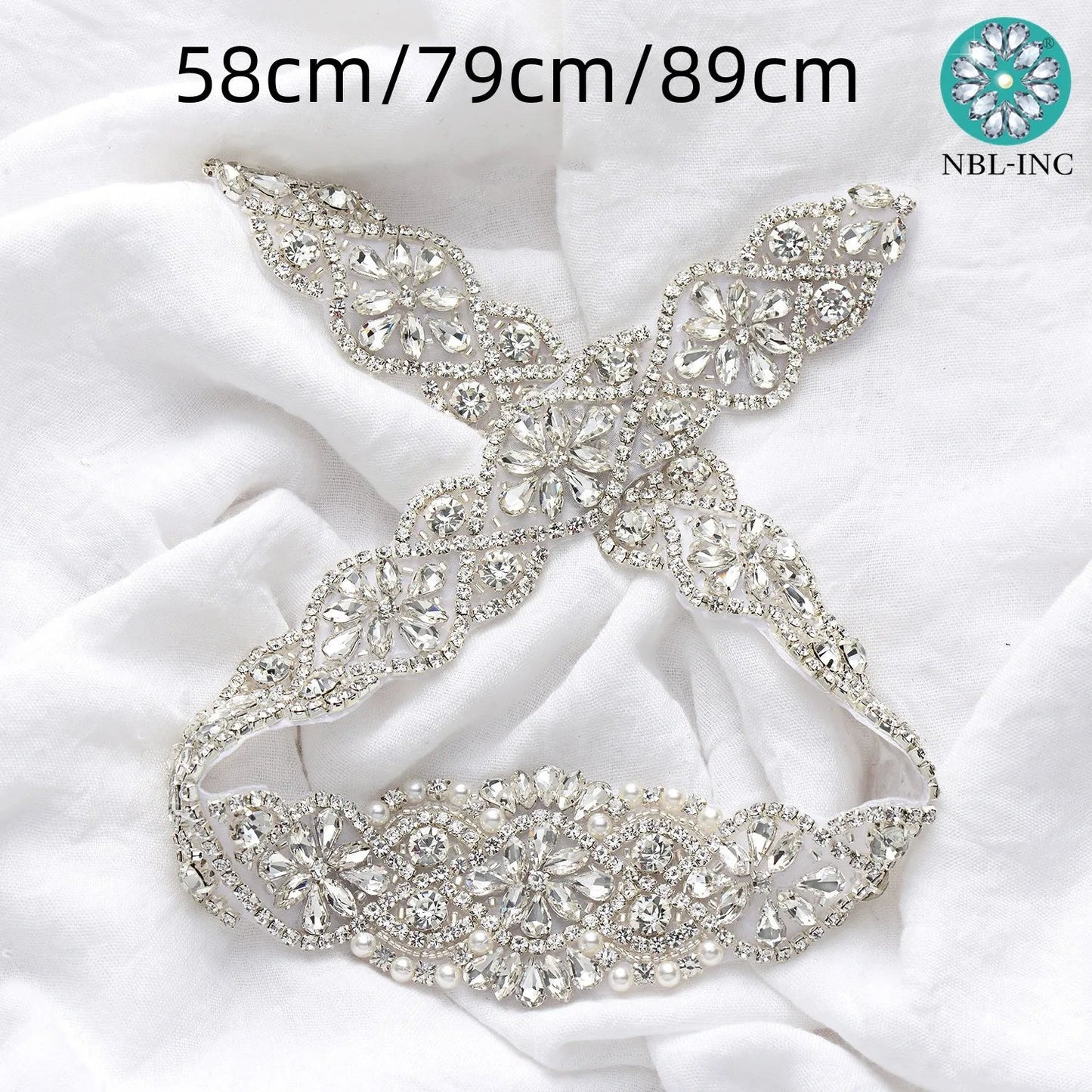 (1PC) Silver Rhinestone crystal iron on applique belt iron on wedding beaded bridal trim for wedding dresses clothing WDD0209 Good Vibrations
