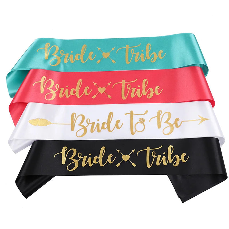 Bride Tribe Bridesmaids Sashes Set for Bridal Shower Decorations Wedding Favors Bachelorette Party Supplies Bride to be Gift Good Vibrations