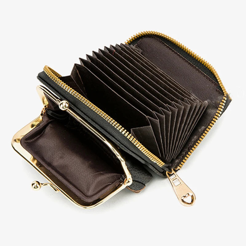 Women's PU Leather Short Wallet - Floral Pattern Large Capacity Purse with Money Hasp, Fashion Card Holder Coin Purse Good Vibrations