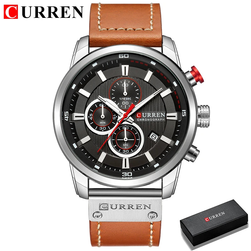 CURREN Fashion Date Quartz Men Watches Top Brand Luxury Male Clock Chronograph Sport Mens Wrist Watch Hodinky Relogio Masculino Good Vibrations