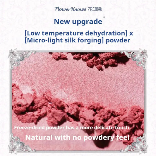 Flower Knows Shell's Jewel Collection Embossed Blush Matte Powder Satin Highly Pigmented Lightweight Smooth Finish for Cheeks Good Vibrations