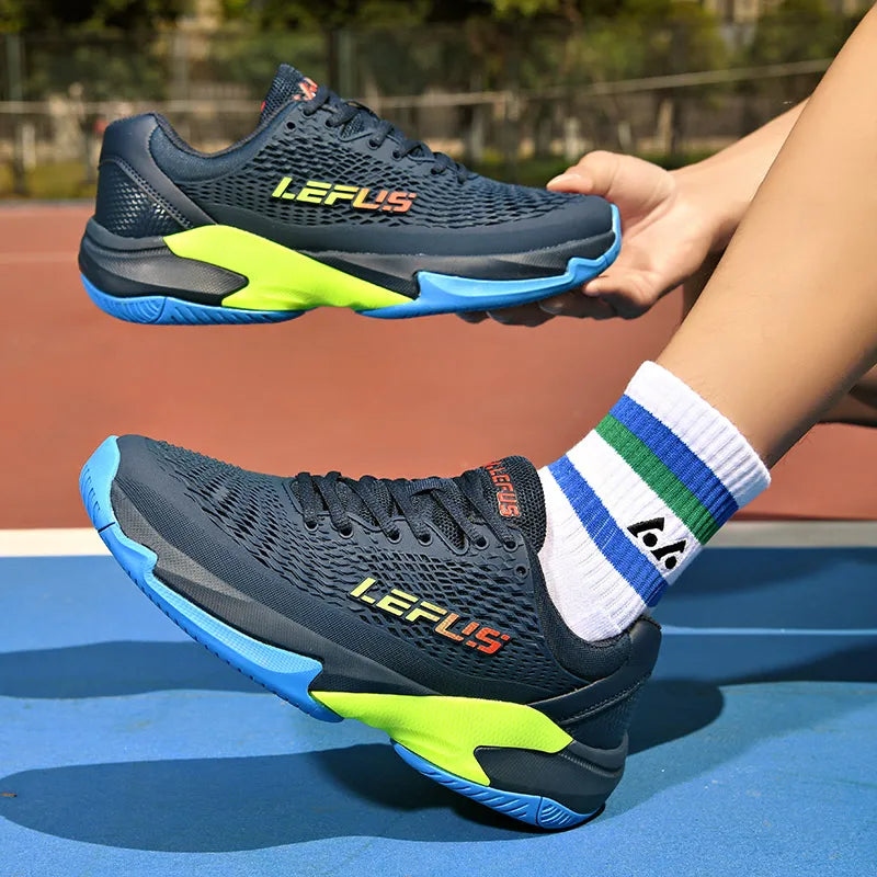 2025 New Men Tennis Sneakers Breathable Tennis Training Shoes Comfortable Unisex Tennis Footwear Wear-Resisting Low Top Sneakers Good Vibrations