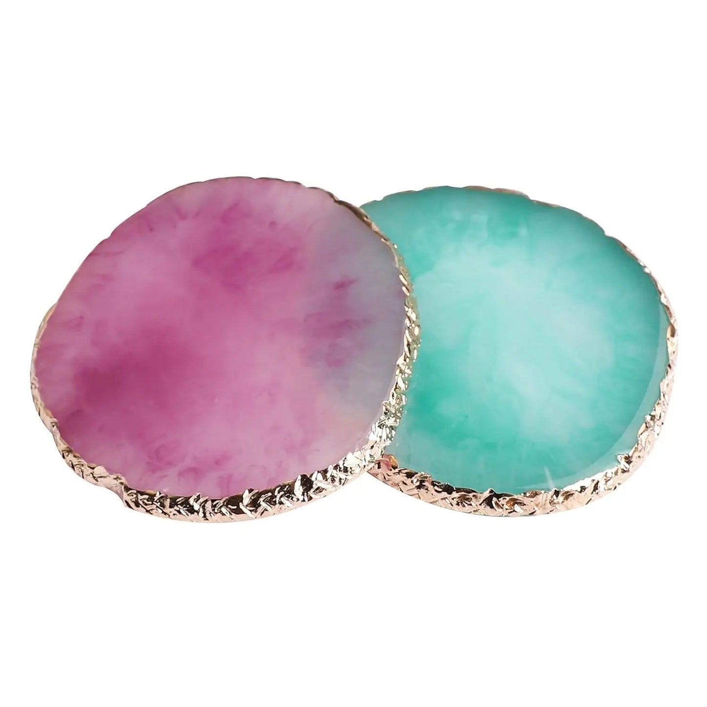 Resin Nail Art Painting Palette, Gold Trim Resin Nail Art Mixing Palette for Nail Polish Color Mixing Good Vibrations