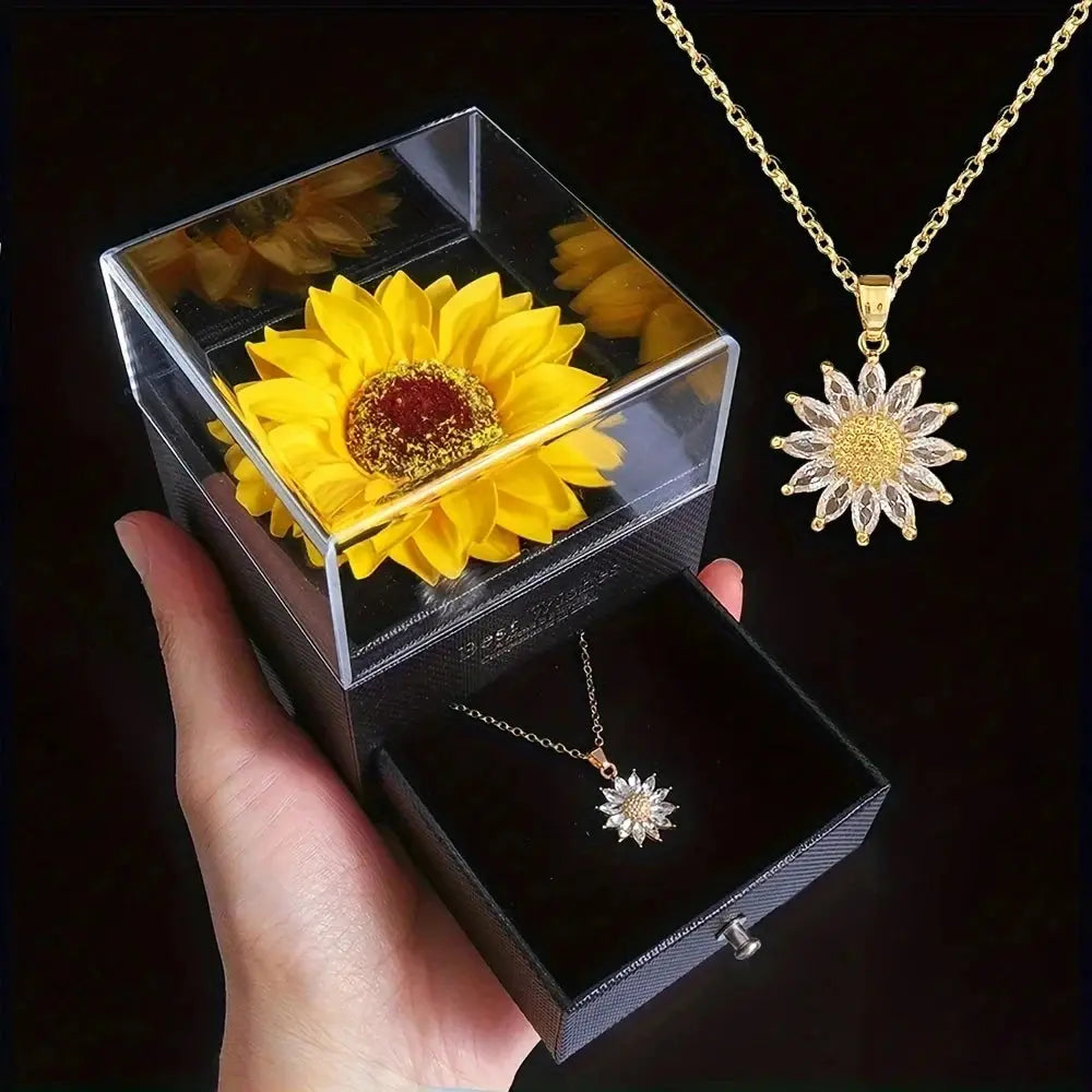 Sunflower Necklace Gift Box, Mother's Day, Nurses' Day, Thanksgiving, Christmas, fall gifts, anniversaries, graduation gifts Good Vibrations