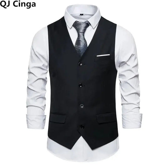 Blue Suit Vest, Men's Business Sleeveless Vests Jacket, Asian size S-6XL, Wedding Party Waistcoat, Red Purple Black Gray Good Vibrations