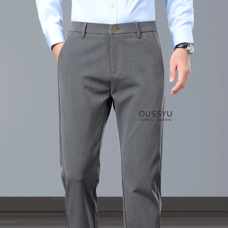 New Spring Summer Luxury Formal Pants Men Business Banquet Party Gentleman France Work Office Formal Pantalones Hombre Clothing Good Vibrations