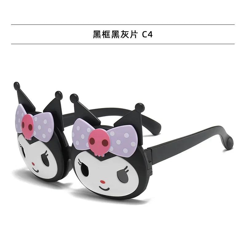 Kawaii Sanrio Kuromi Children's Sunglasses Little Girl Cartoon Flip Sunglasses My Melody Sun Protection Sunglasses Glasses Good Vibrations