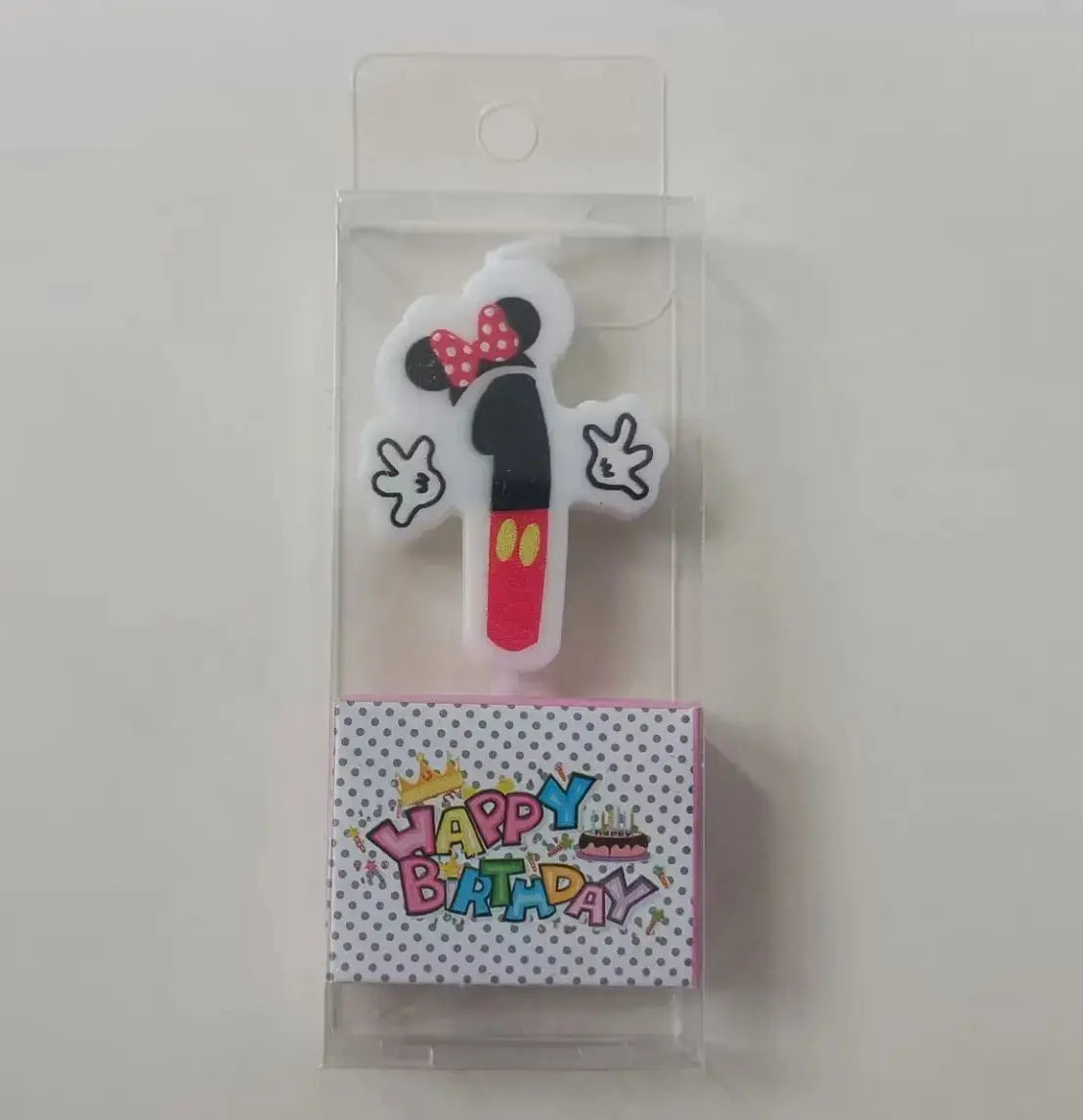 Hot Happy Birthday Number 0-9 Candles Cartoon Mickey Minnie Mouse Candle Cake Cupcake Topper Party Decoration Supplies DIY Gifts Good Vibrations