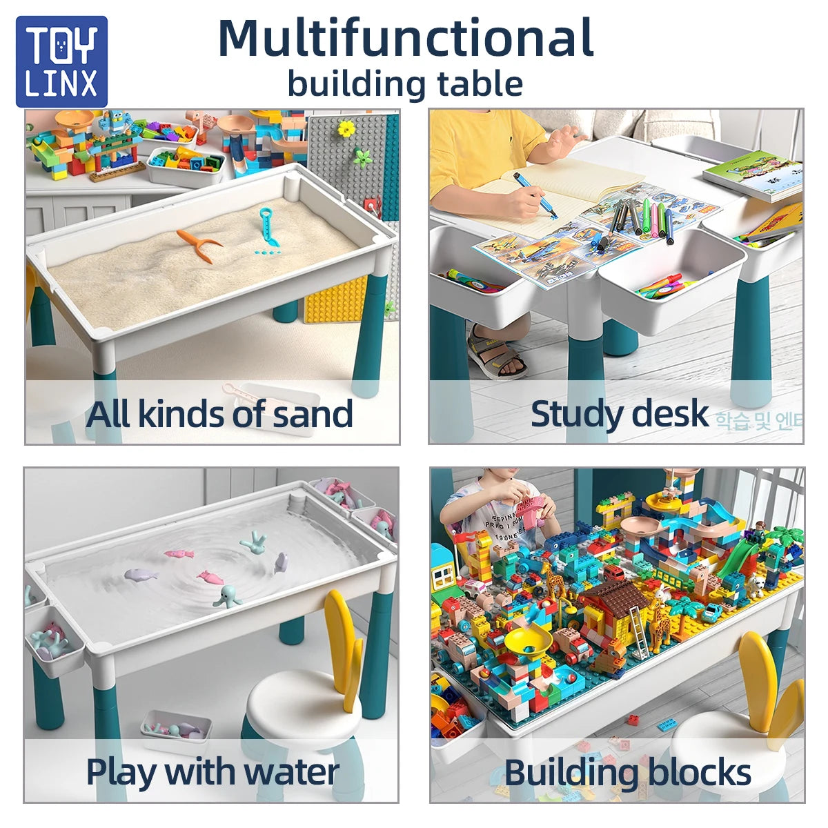 Large Size Blocks Compatible with Large Classic Blocks, Water Table,Sand Table and Blocks Table for Kids Activity Good Vibrations