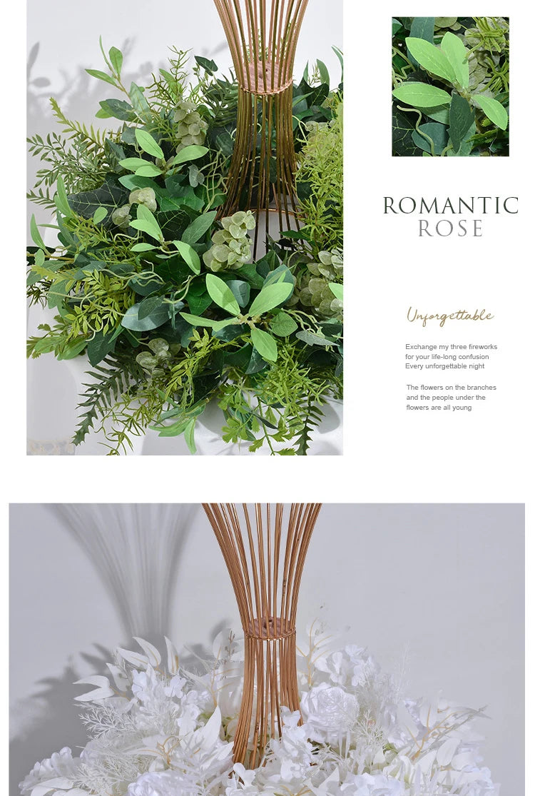 Artificial flowers Wreath Wedding Decoration Table Frame decor Floral Centerpiece Flower Backdrop Arrangement Flower Row Good Vibrations