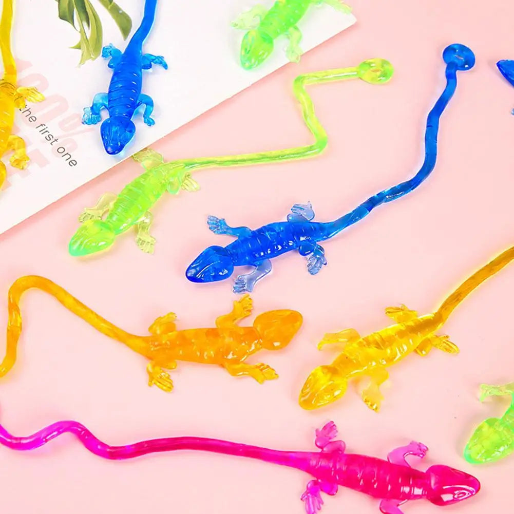 1-10X Colorful Lizard Retractable Sticky Gadget Toys For Kids Birthday Party Favors Pinata Fillers Halloween Gift Pinata Filler Good Vibrations
