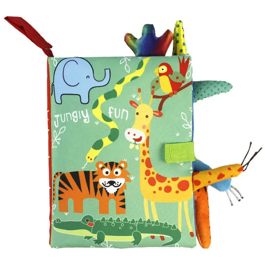 0-36M Baby Early Learning Toy Tail Cloth Book Parent-child Interactive Sound Paper Puzzle Cloth Book Rattle Good Vibrations