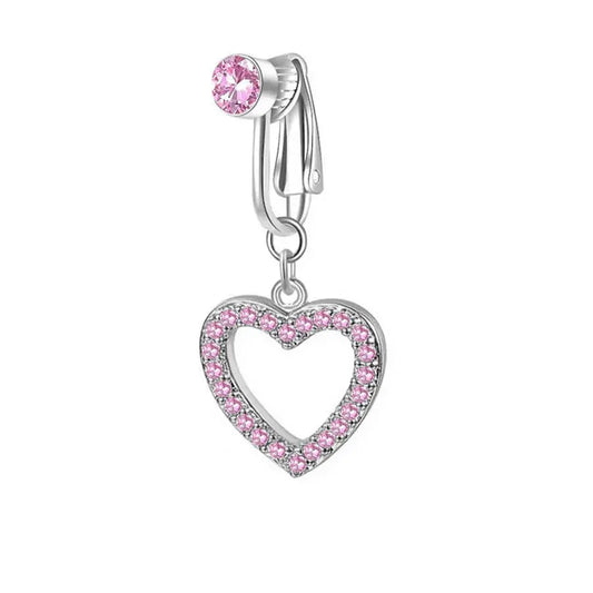 Clip On Belly Button Ring Butterfly Copper Zircon Pink Fake Belly Piercing Umbilical Navel Body Jewelry Trendy Fashion Style Good Vibrations Adult Super Store