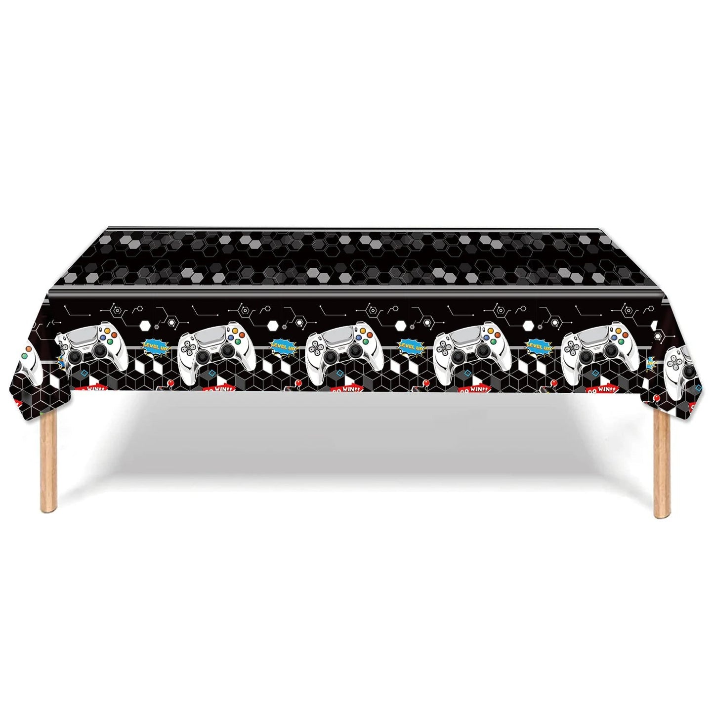 Video Game Party Supplies Set Birthday Decorations Happy Birthday Gaming Backdrop Game On Table Covers Gamer Banner Balloons Good Vibrations