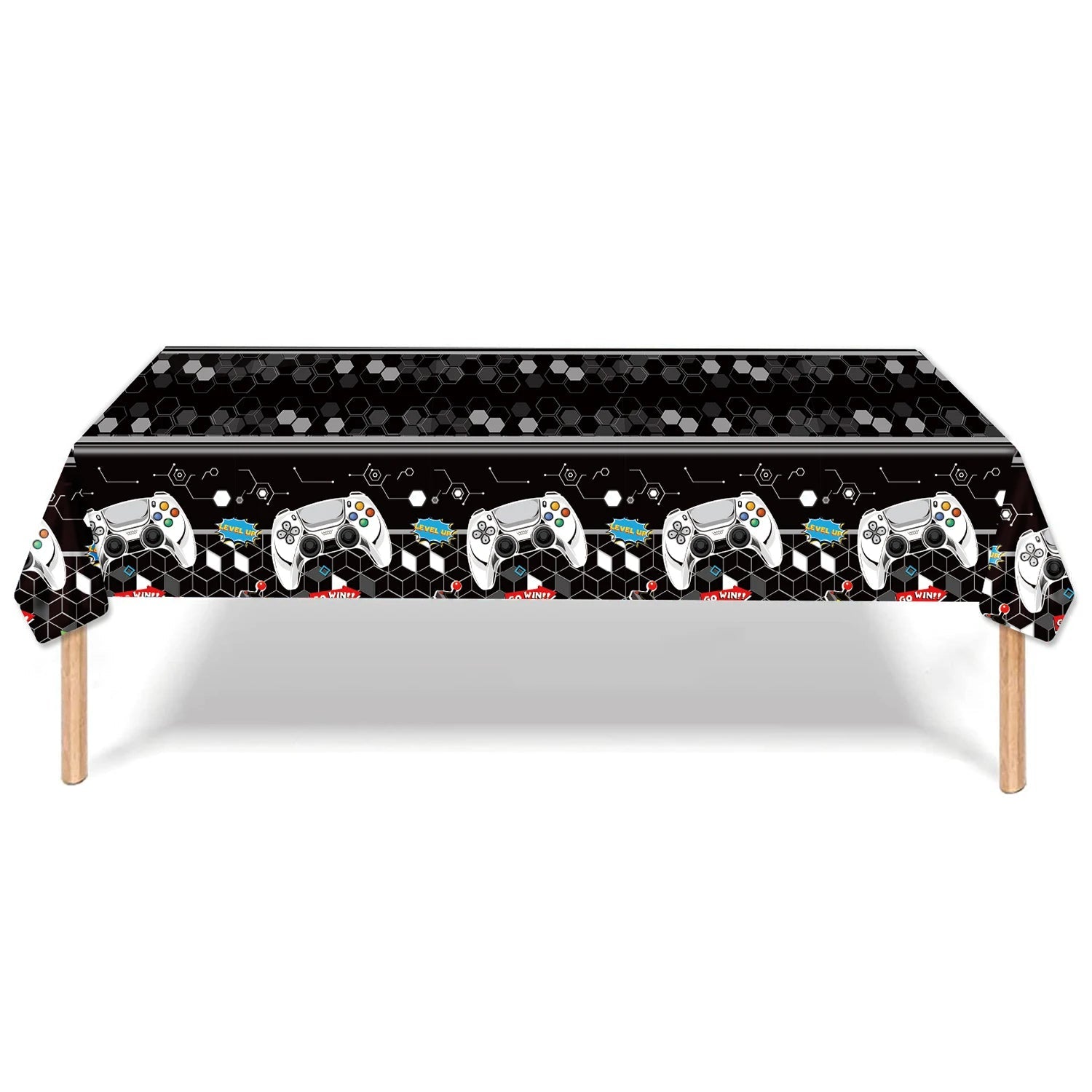 Video Game Party Supplies Set Birthday Decorations Happy Birthday Gaming Backdrop Game On Table Covers Gamer Banner Balloons Good Vibrations