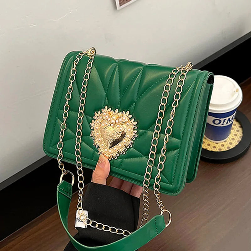 Woman Fashion Shoulder Bags New Brand Designer Wrist Small Square Bag Texture Chain Leather Handbag Luxury Trendy Messenger Bags Good Vibrations