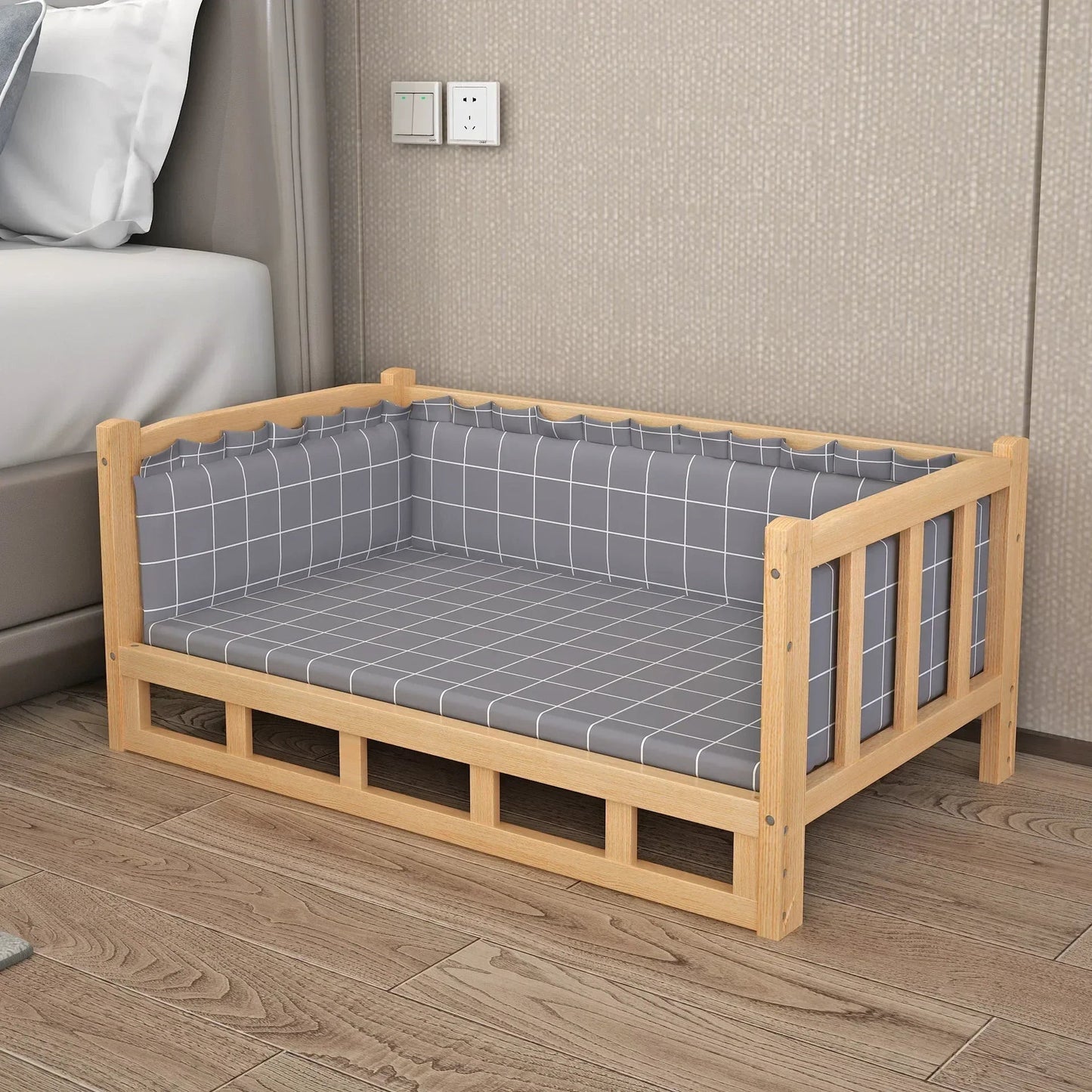 Simplicity Wooden Dog Bed Can Be Used As Bedside Table Dog Kennel Four Season Universal Environment protection Practical Pet Bed Good Vibrations