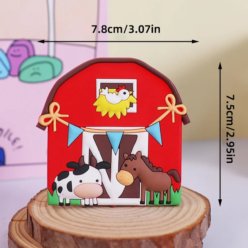 Farm Series Cake Topper Lambs Ponies Piglets Chickens Ducks Haystacks for Children's One Year Old Birthday Party Cake Decoration Good Vibrations